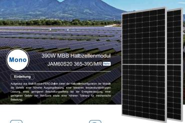 JA Solar Photovoltaik 380W Modul 36JAM60S20 380W MR BF